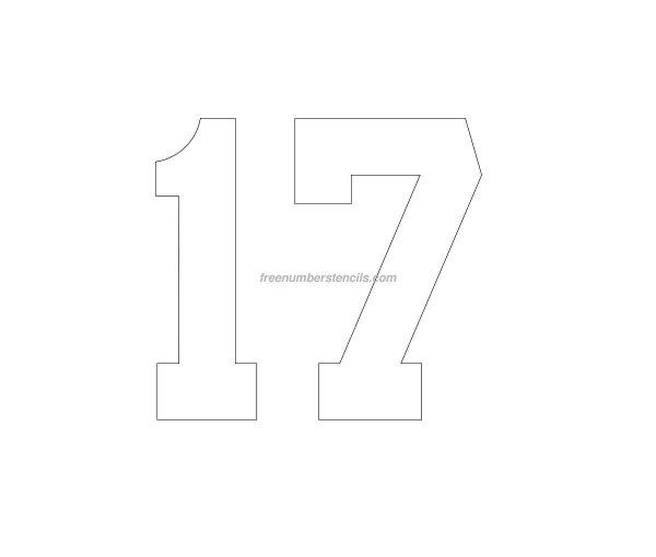 Цифра 17 трафарет