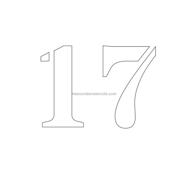 Цифра 17 трафарет для торта