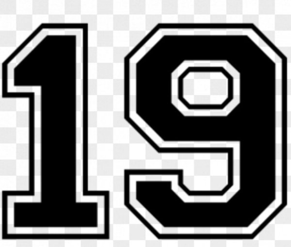 Цифра 19 черная