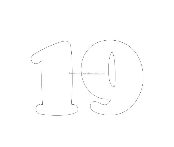 Цифра 19 трафарет