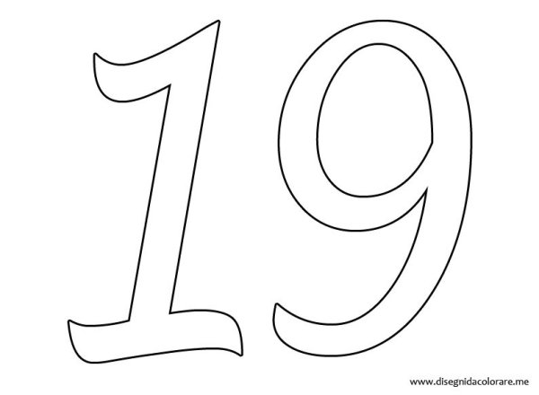 Цифра 19 трафарет