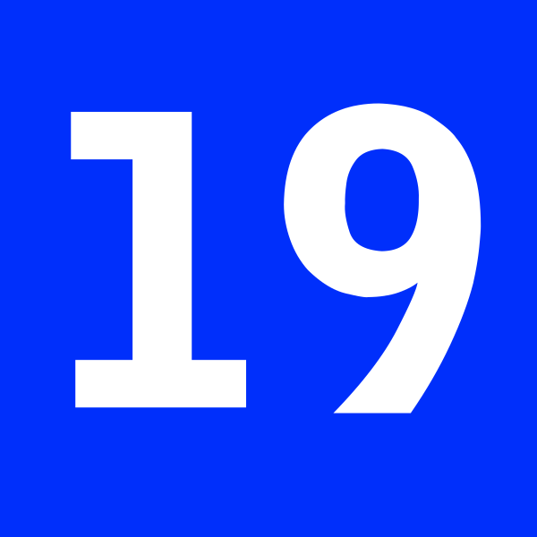 Цифра 19 красивая