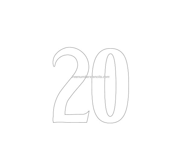 Цифра 20 трафарет для вырезания