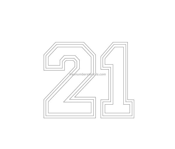 Трафаретные цифры 21