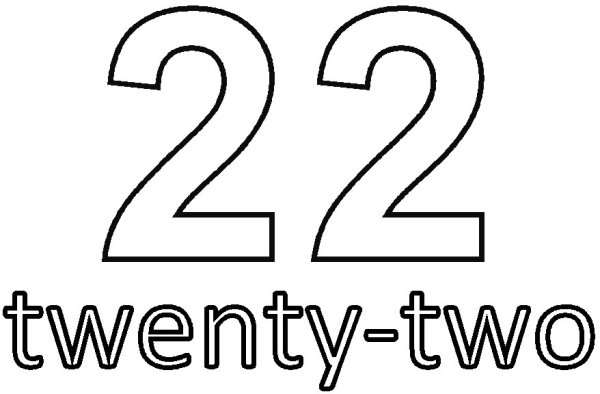 Цифра 22 трафарет