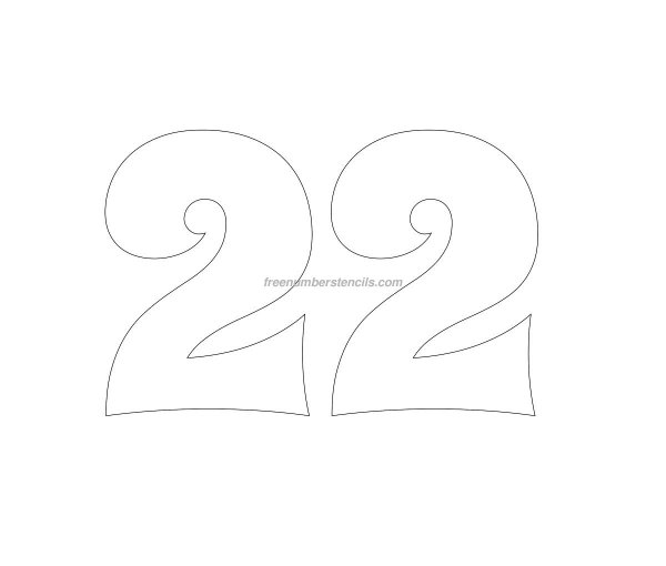 Цифра 22 трафарет