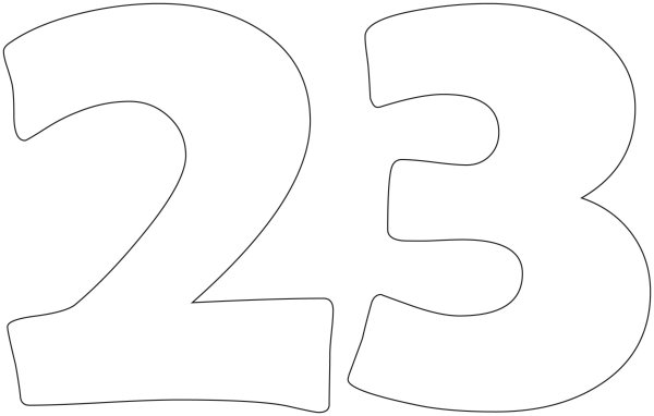 Цифра 23 трафарет