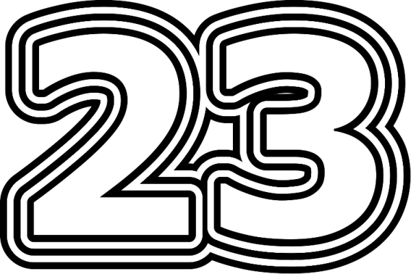 Цифра 23 для раскрашивания