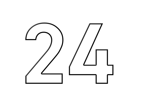 Цифры 24 шаблон