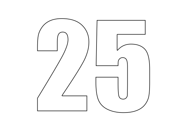 Цифра 23 для раскрашивания