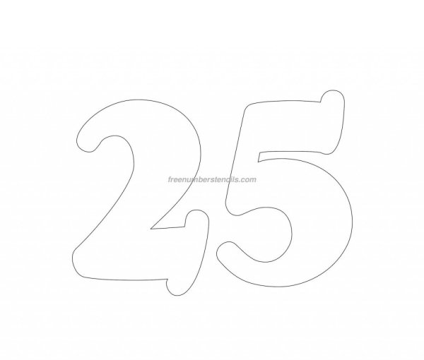 Трафарет цифр 25 для вырезания