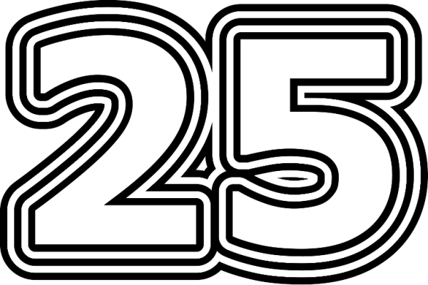 Цифра 25 трафарет