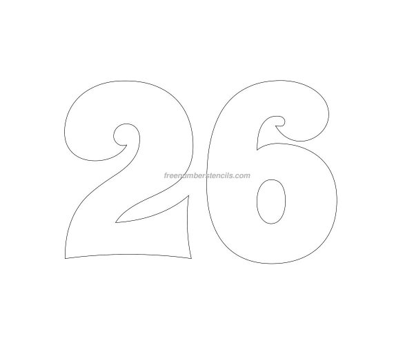 Цифра 26 трафарет