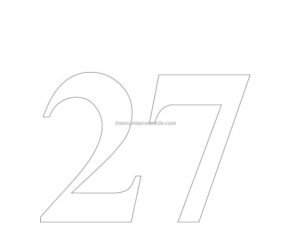Цифра 27 трафарет для вырезания