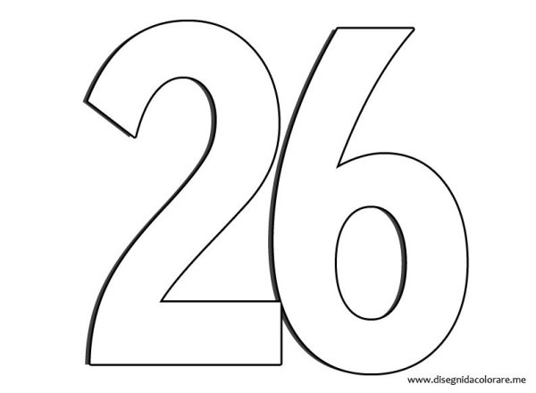 Цифра 26 трафарет