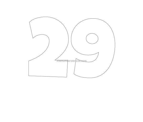 Выкройка цифры 29