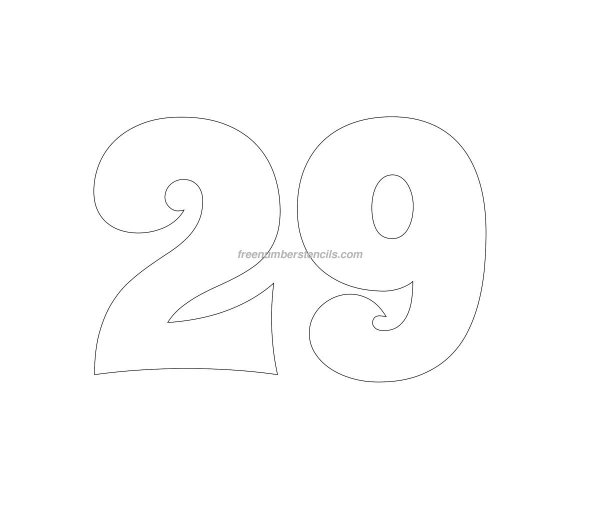 Цветной трафарет цифр 28