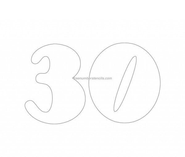 Цифра 30 трафарет