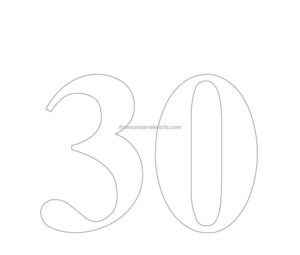 Трафарет цифры 30 для вырезания