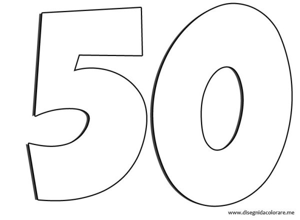 Цифра 50 трафарет