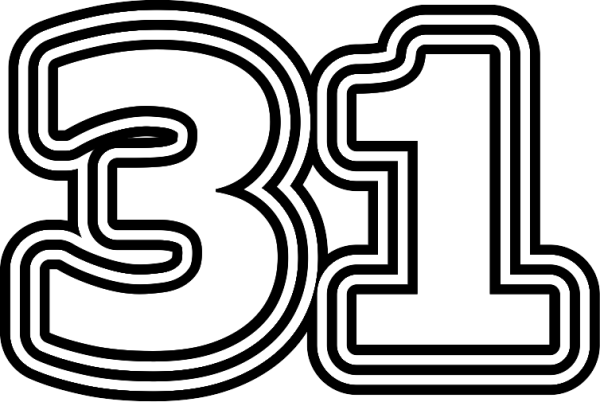 Цифра 31 трафарет