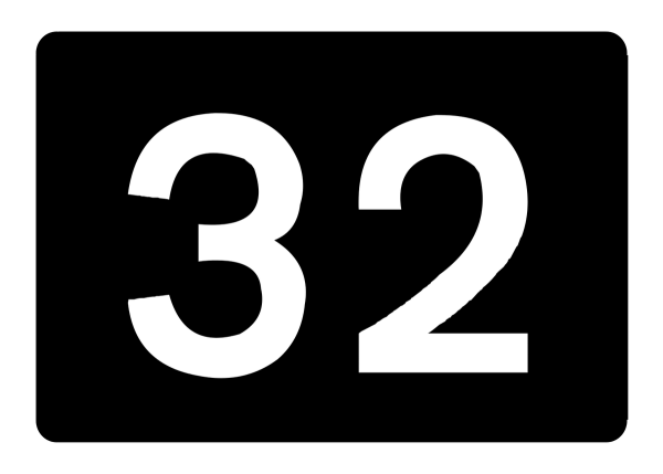 Цифра 32 трафарет