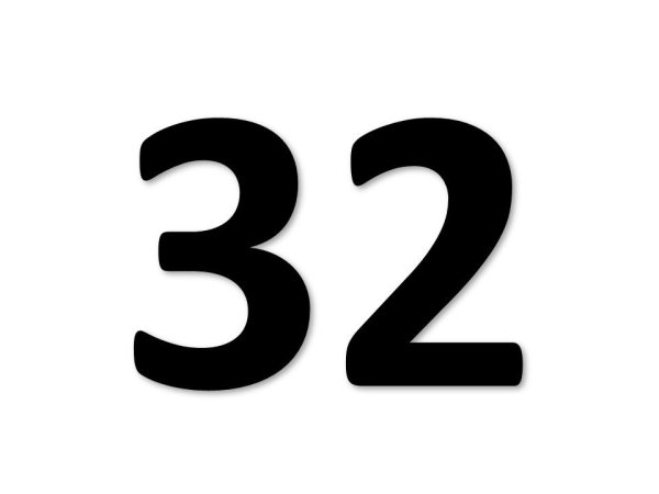 Цифра 32 трафарет