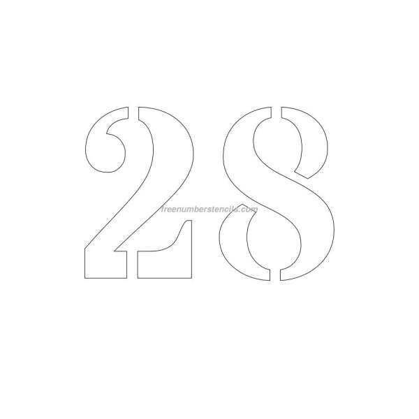 Цифра 28 трафарет