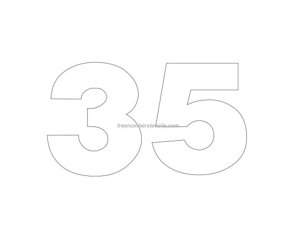 Цифра 35 трафарет