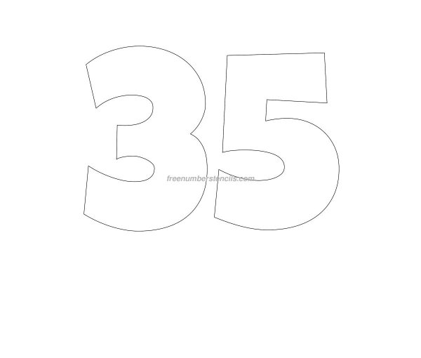 Цифра 35 трафарет