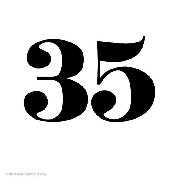 Красивые цифры 35 лет