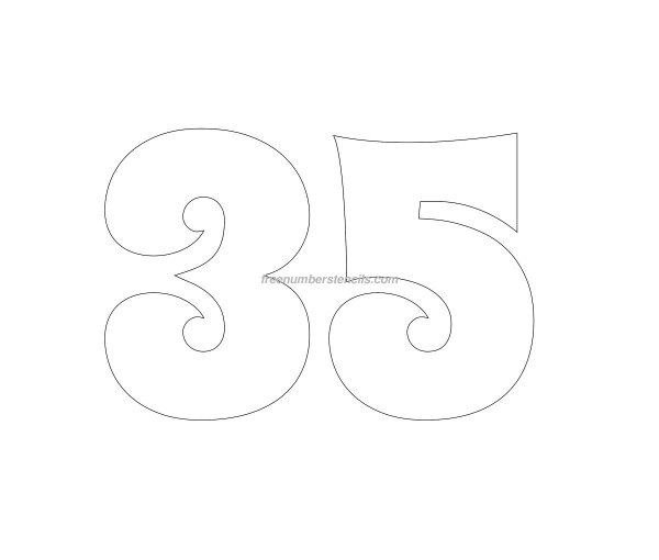 Цифра 35 трафарет