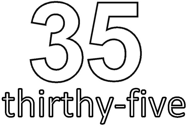 Цифра 35 трафарет