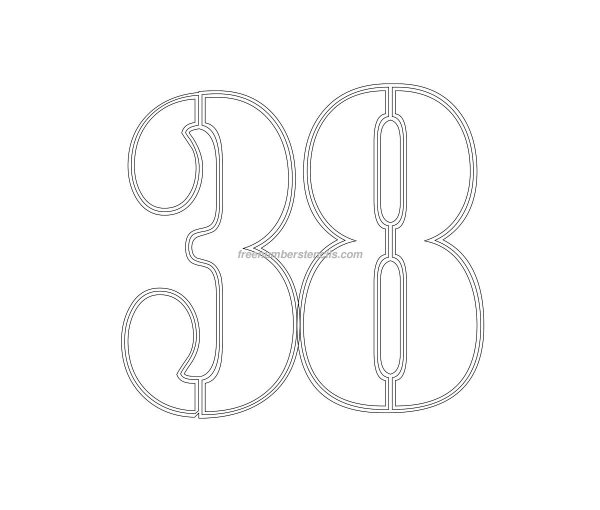 Трафарет цифры 30 для вырезания