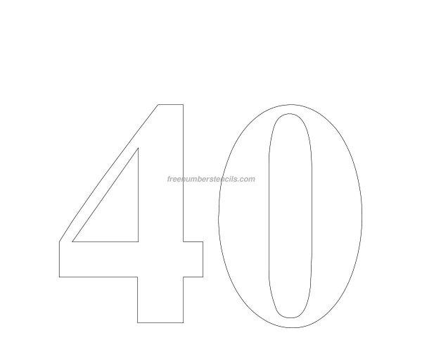 Цифра 40 трафарет