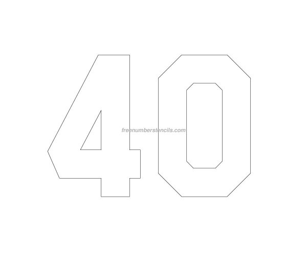 Цифра 40 трафарет