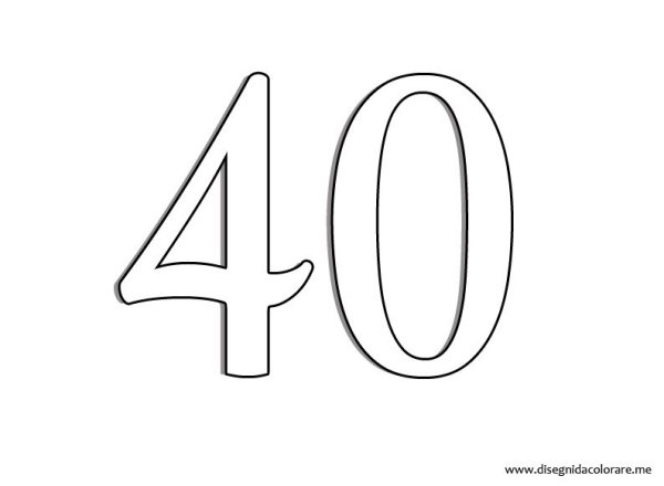 Цифра 40 трафарет