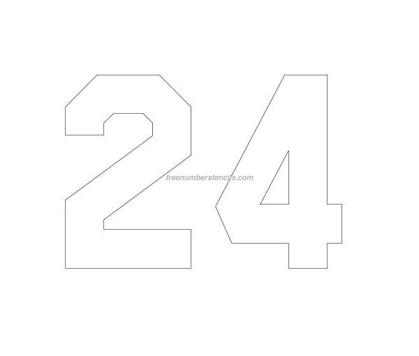 Цифра 24 трафарет