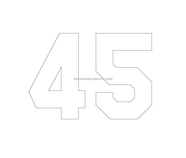 Цифра 45 трафарет
