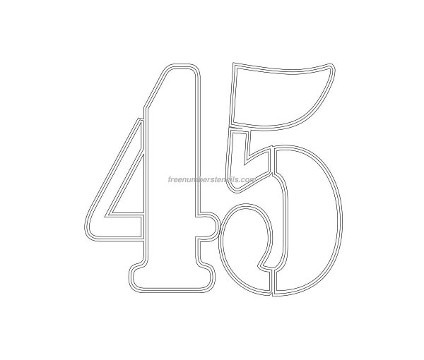 Цифры 45 для вырезания