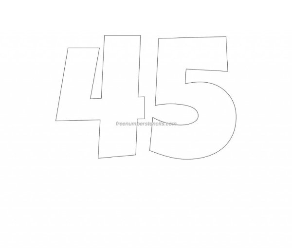 Цифра 45 трафарет