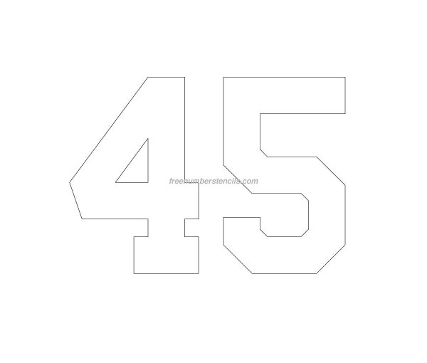 Цифра 45 трафарет