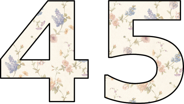 Цифра 45 на прозрачном фоне