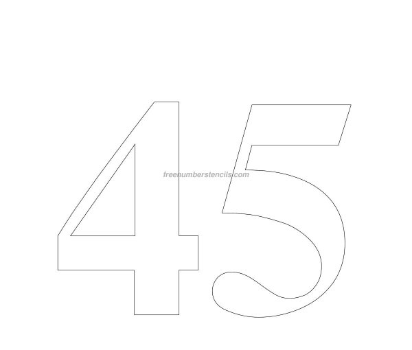Цифра 45 трафарет