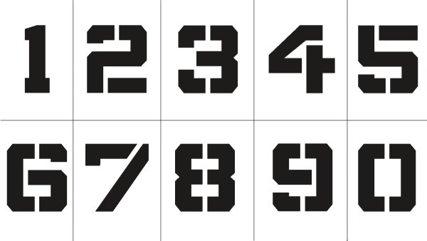 Трафарет цифры высота 6 см