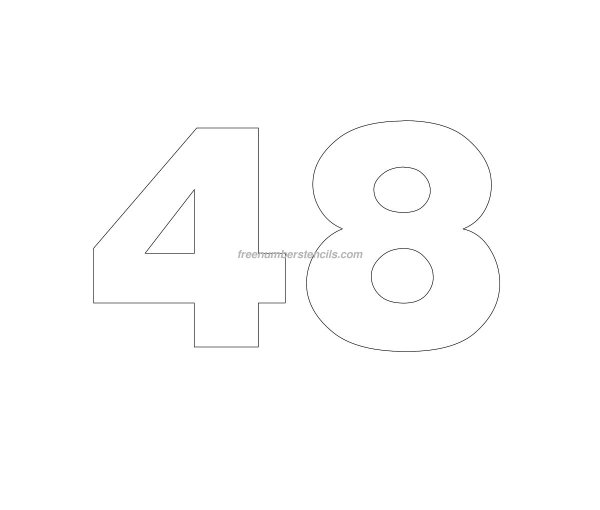 Трафарет цифр 48 для торта