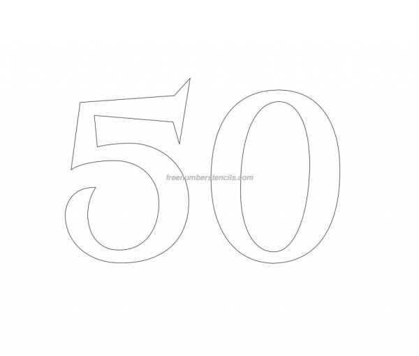 Цифры 50 для юбилея трафарет