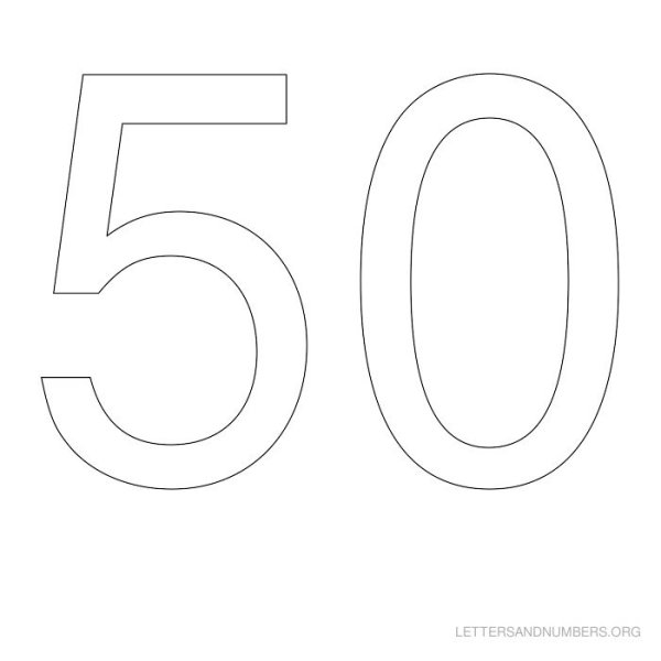 Цифра 50 трафарет для торта