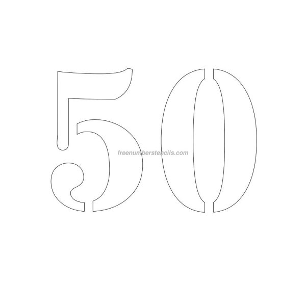 Цифра 50 трафарет для торта