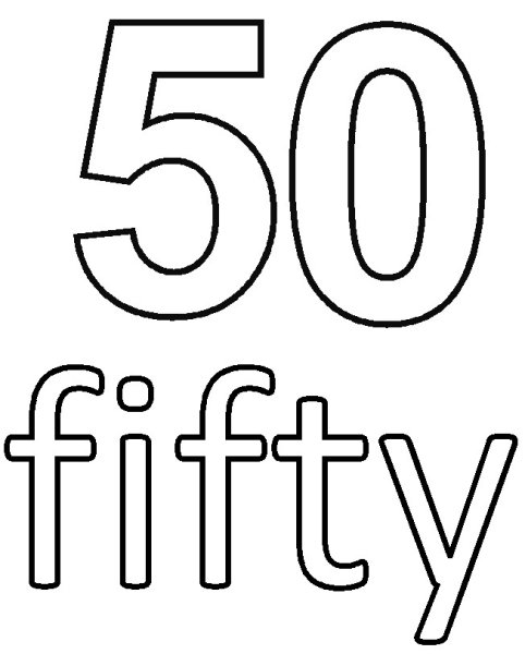 Цифра 50 трафарет